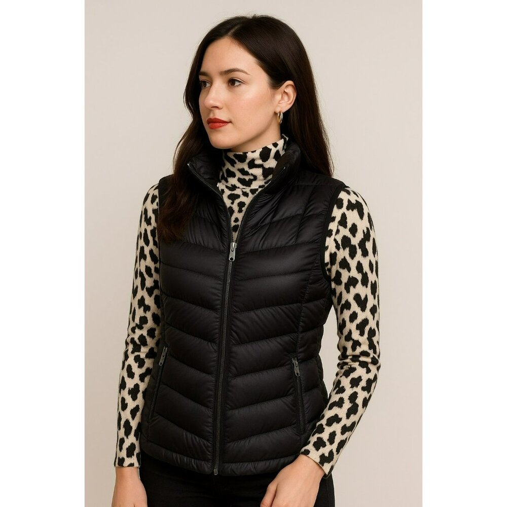Tumi Down Quilted Womens M Puffer Vest Nylon Black